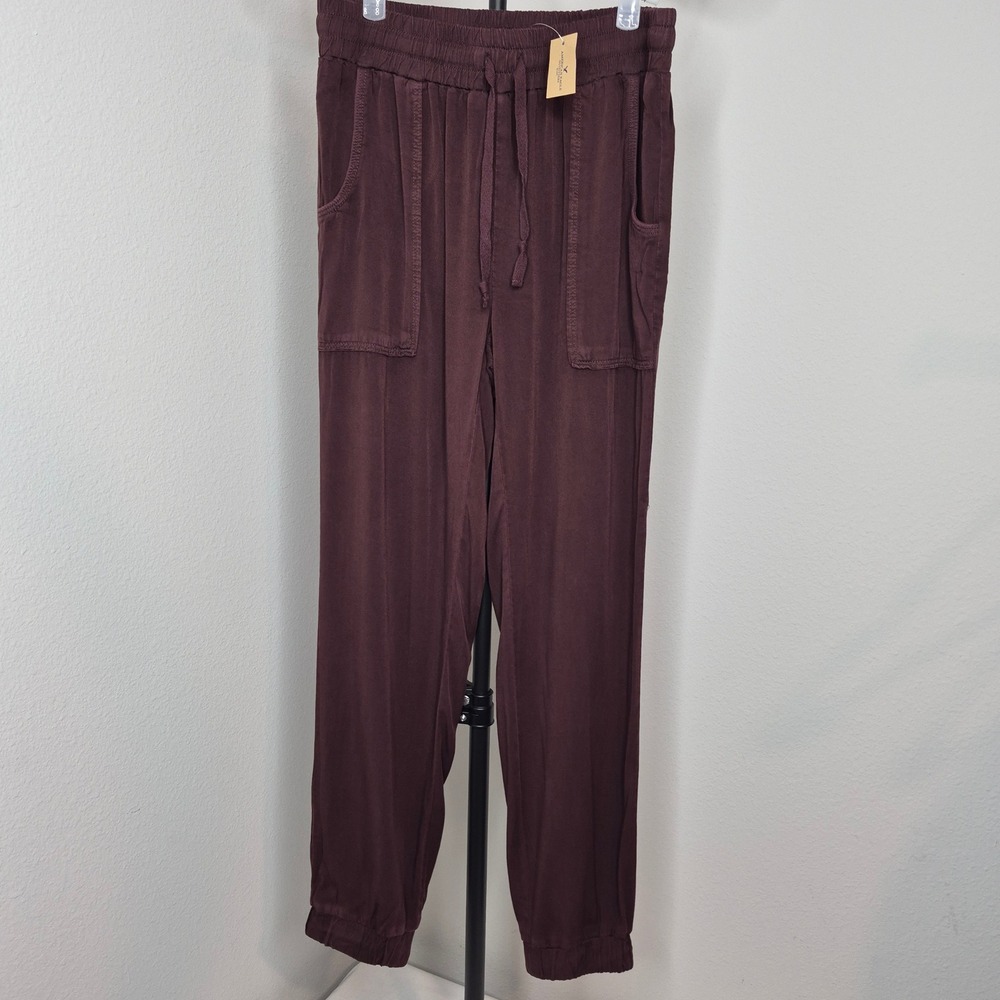 American Eagle Dark Pum Jogger Pants Elastic Waist Maroon XS NWT Athleisure Cozy
